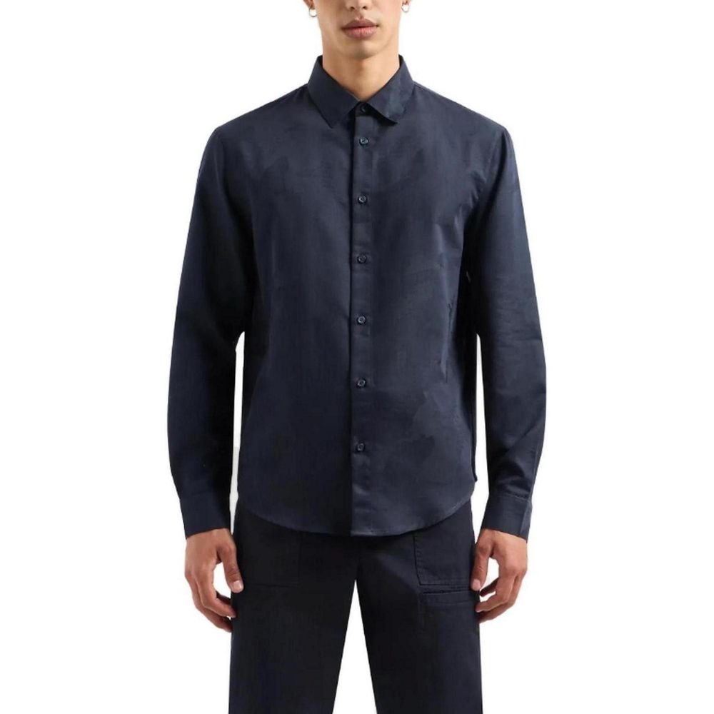 Camisa azul de algodón