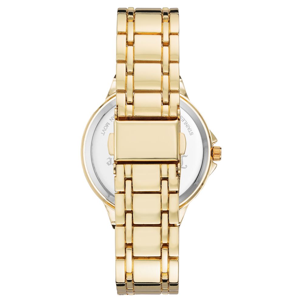 Reloj de metal dorado