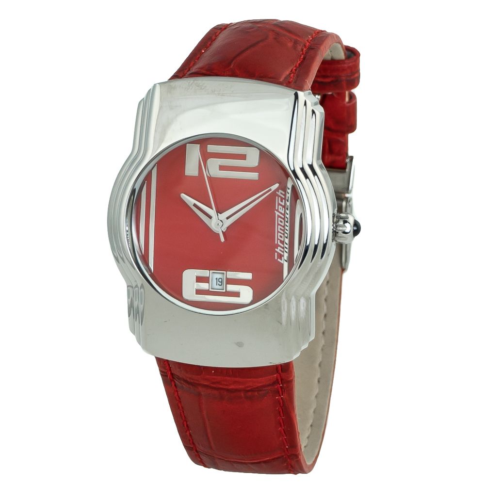 Reloj de cuero rojo