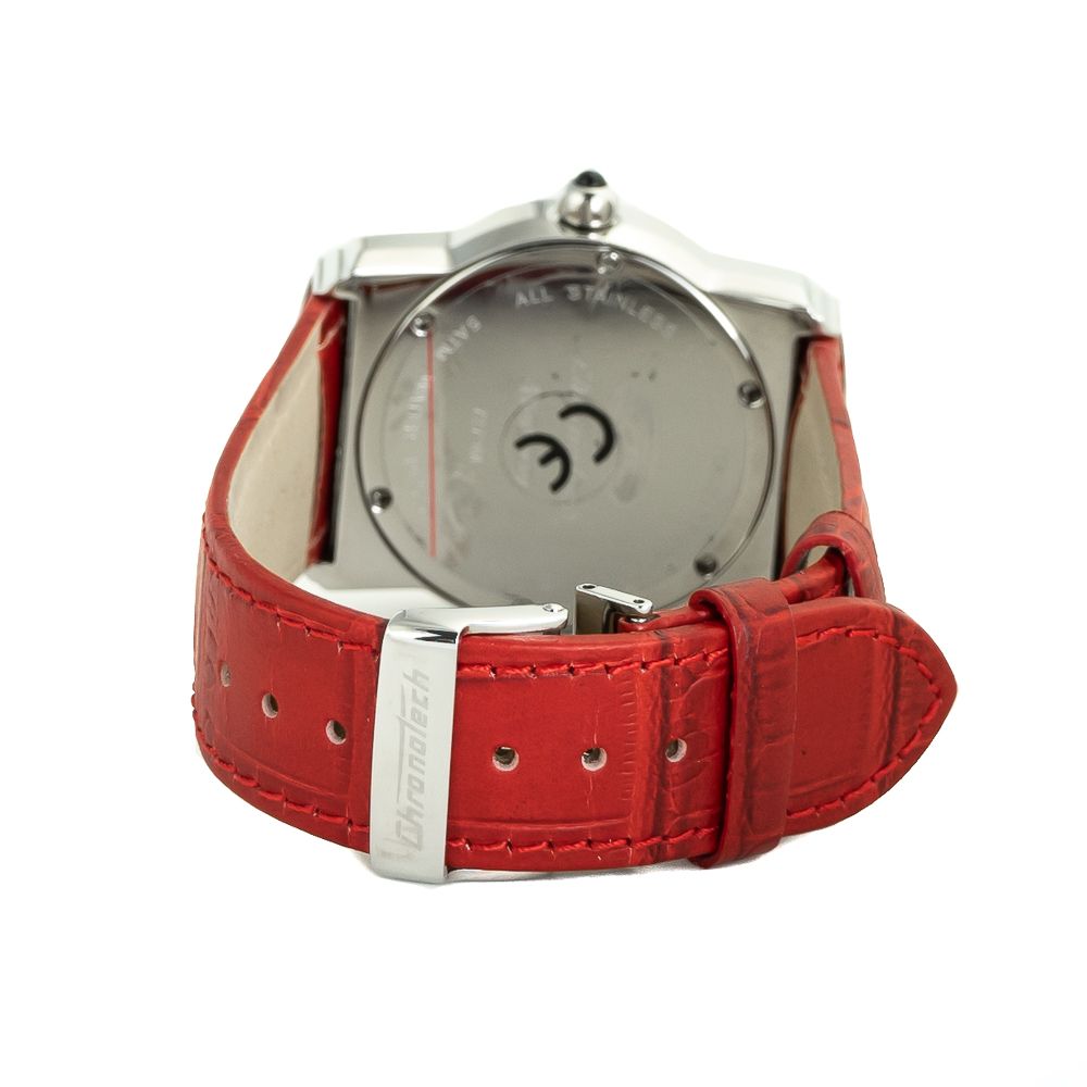 Reloj de cuero rojo