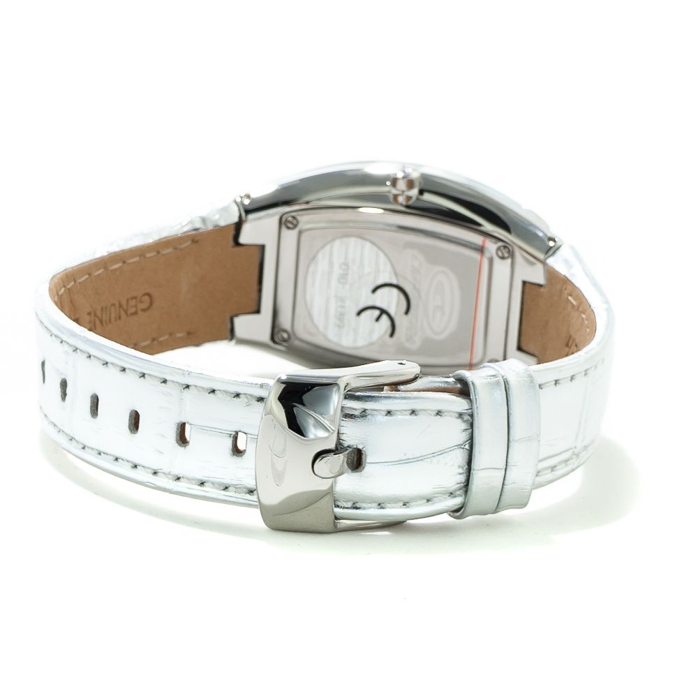 Reloj de cuero plateado
