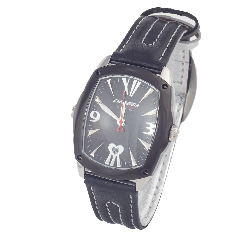 Reloj de piel negro