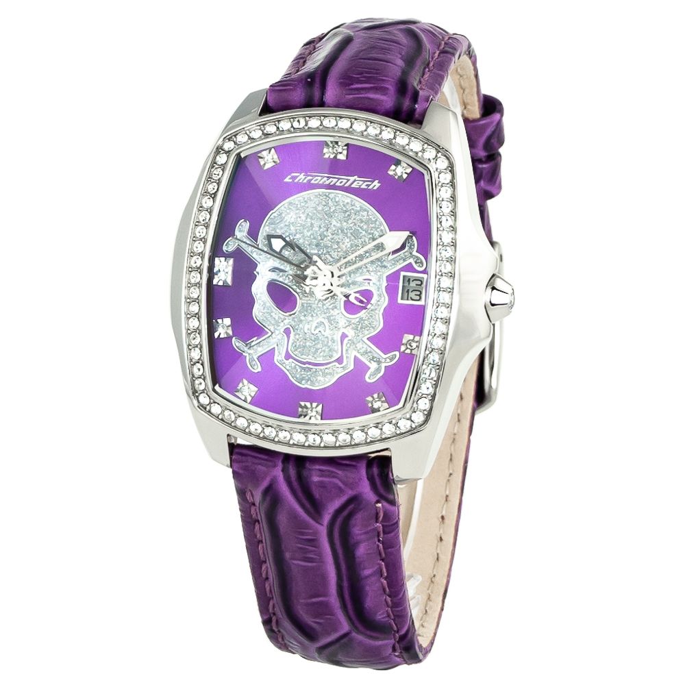 Reloj de piel morado