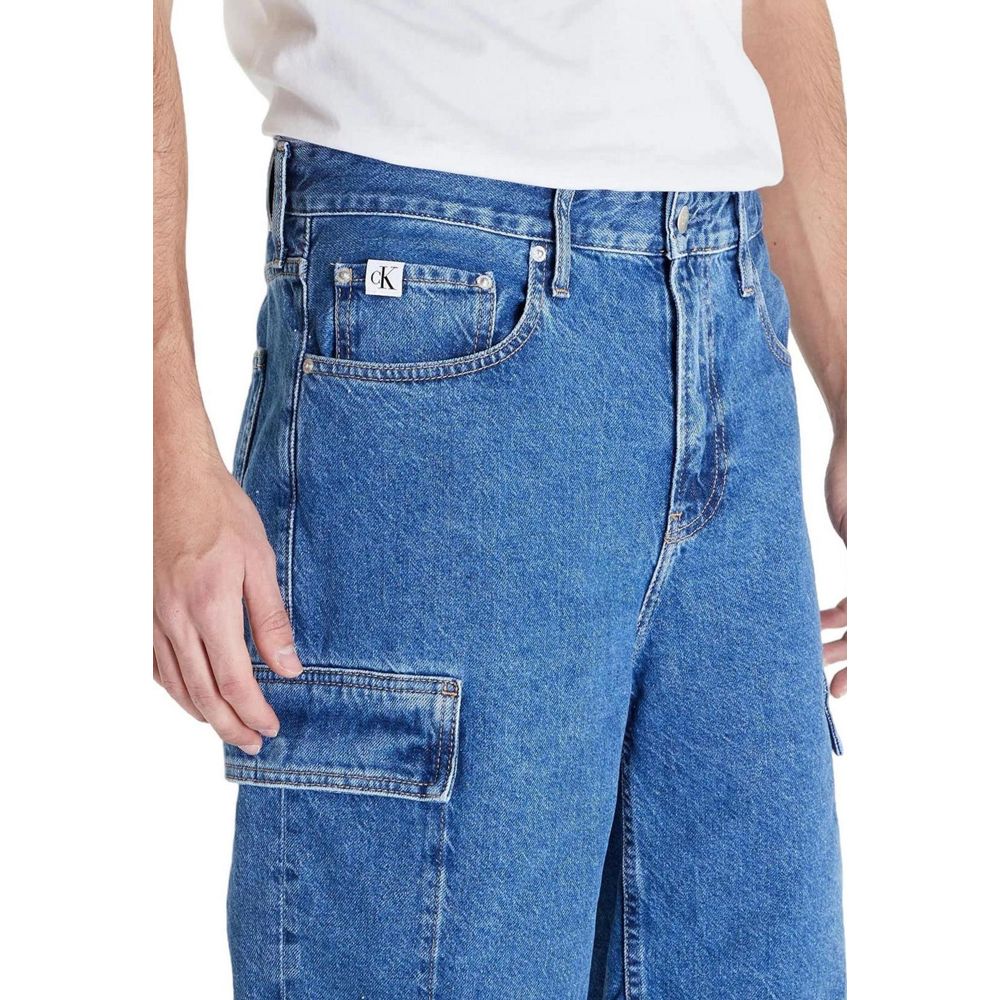 Pantalón corto de algodón azul