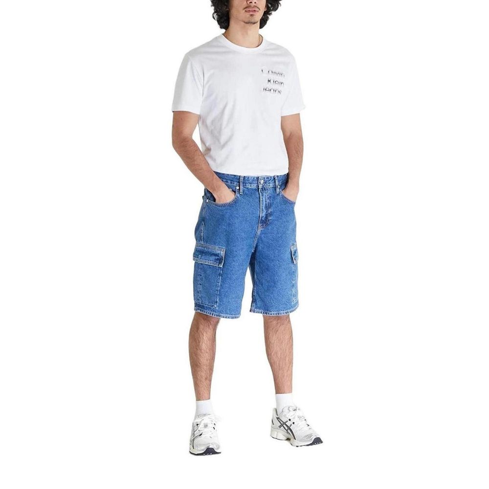 Pantalón corto de algodón azul
