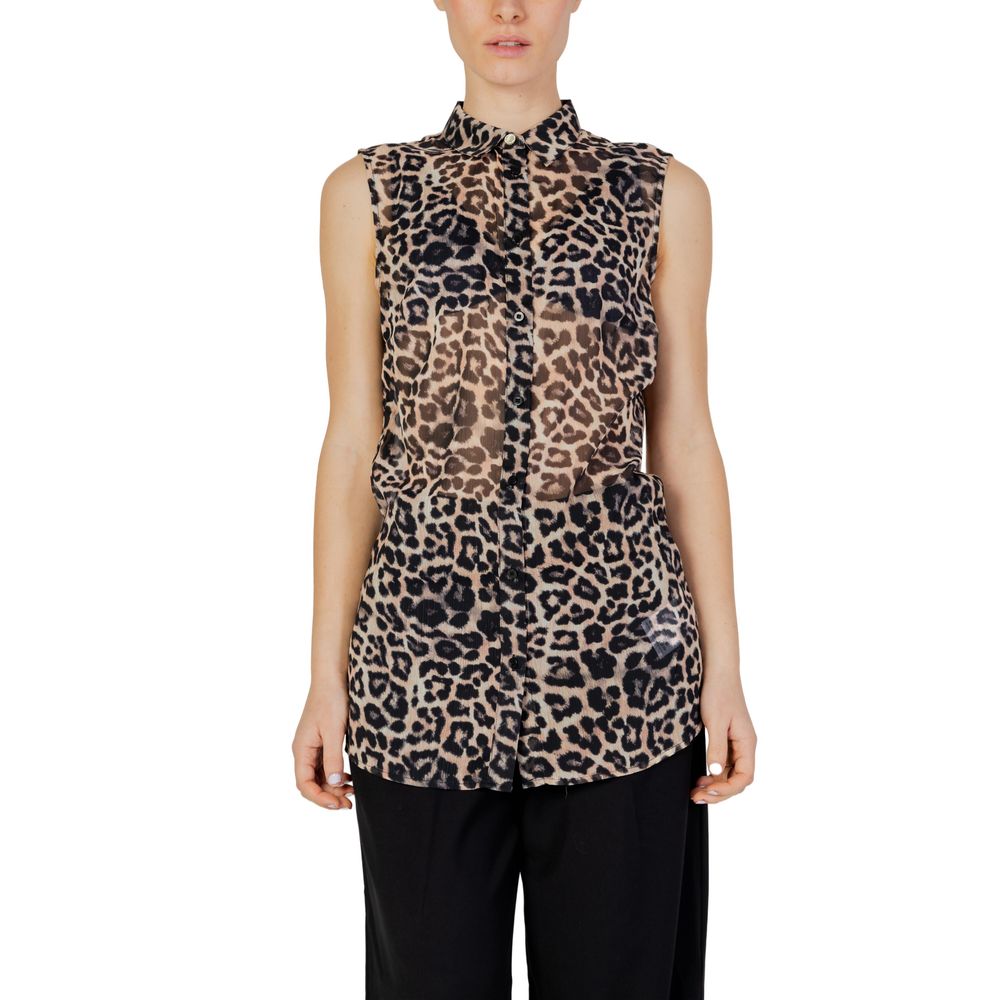 Camisa marrón de poliéster