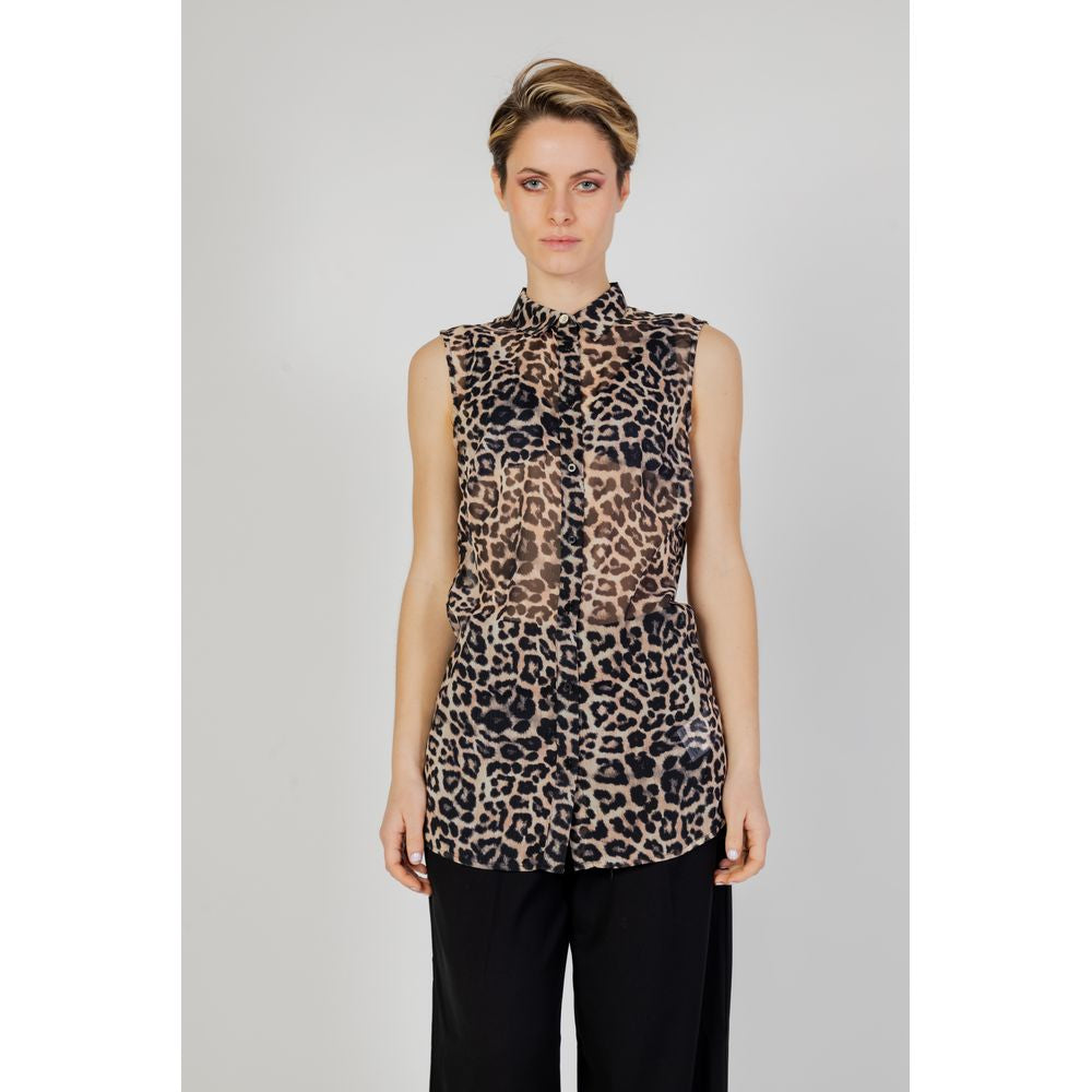 Camisa marrón de poliéster