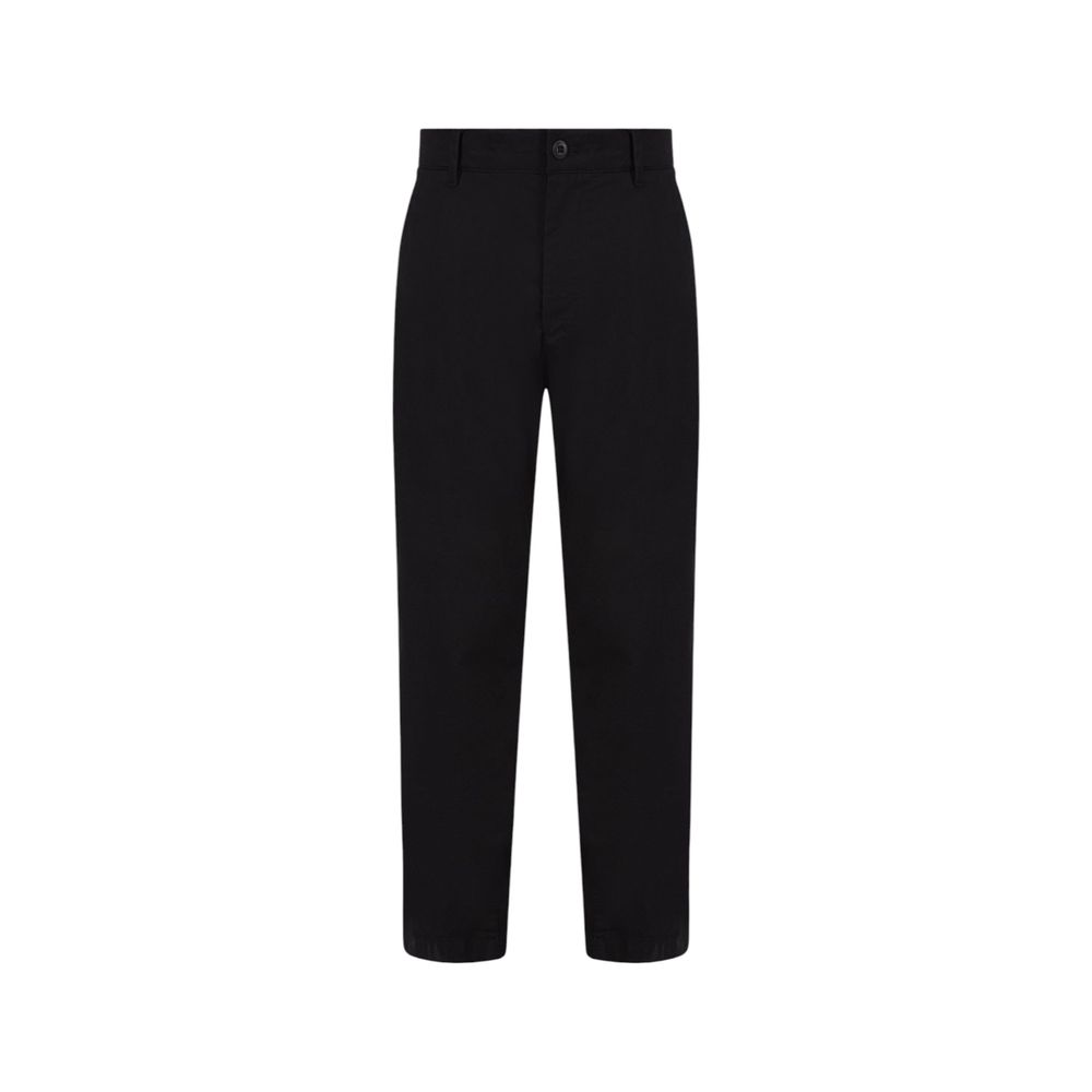 Black Cotton Cotton Jeans & Pant
