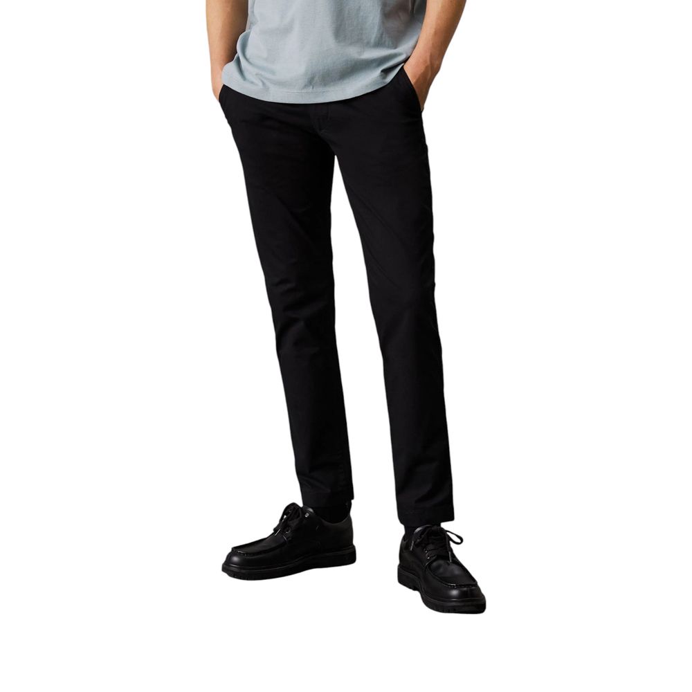 Black Cotton Cotton Jeans & Pant