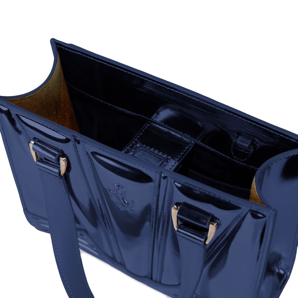 Bolso de piel azul