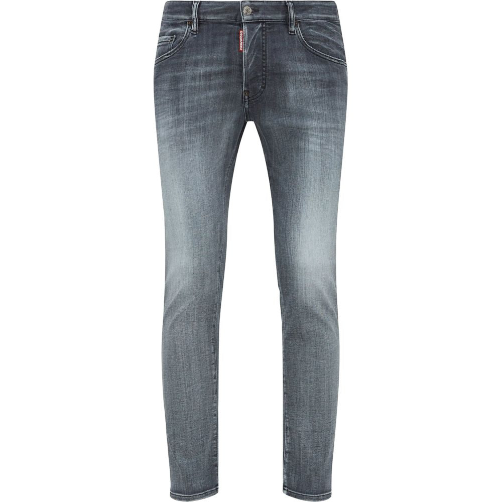 Vaqueros y pantalones de algodón gris