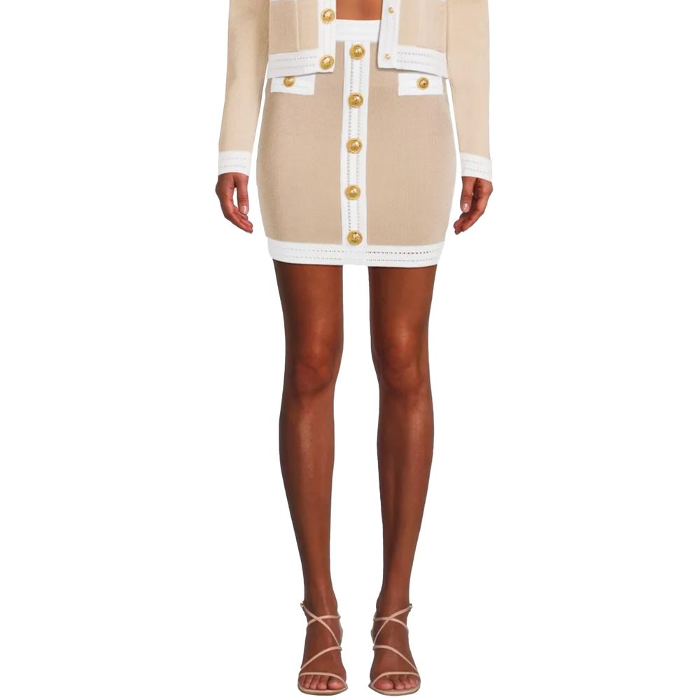 Beige Viscose Skirt
