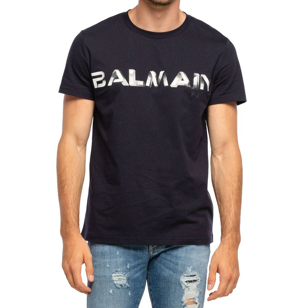 Camiseta azul de algodón