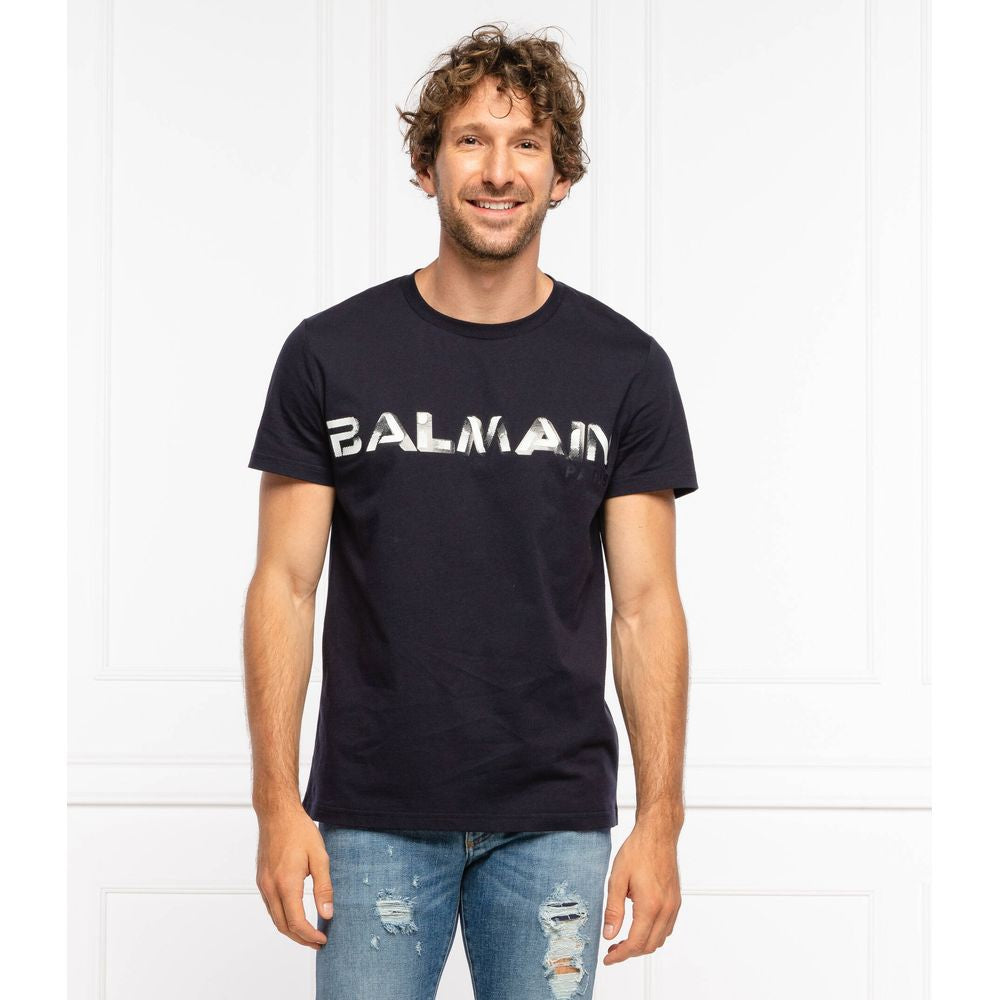 Camiseta azul de algodón