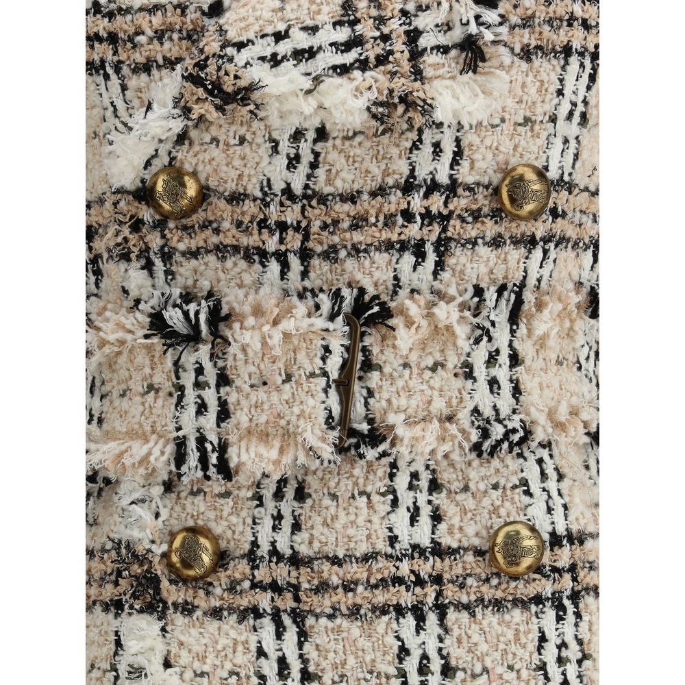 Check bouclé Coat