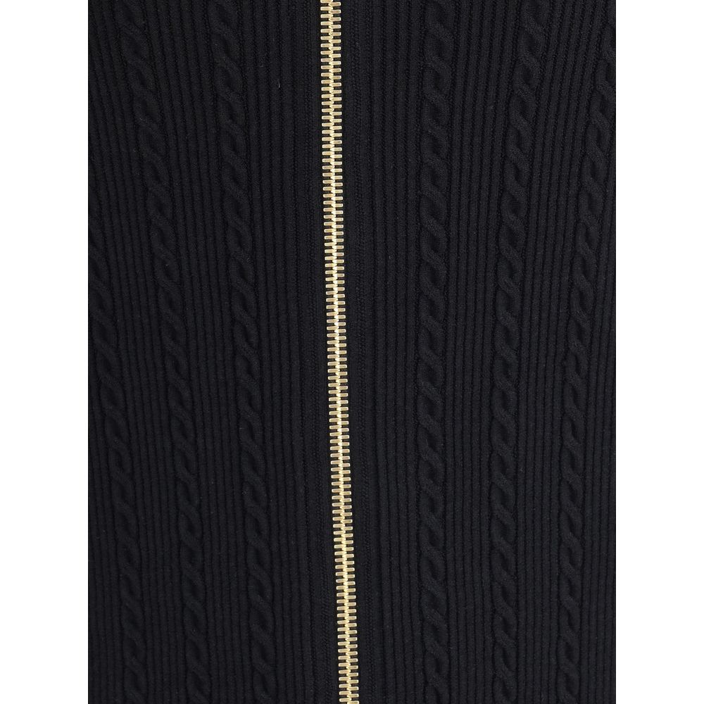 BUTTONED TORSADE KNIT LONG MIDI SKIRT