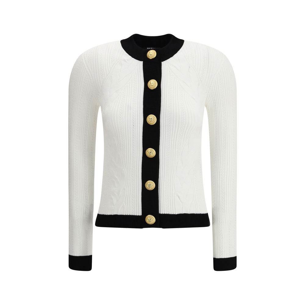 LS BUTTONED TORSADE KNIT CARDIGAN