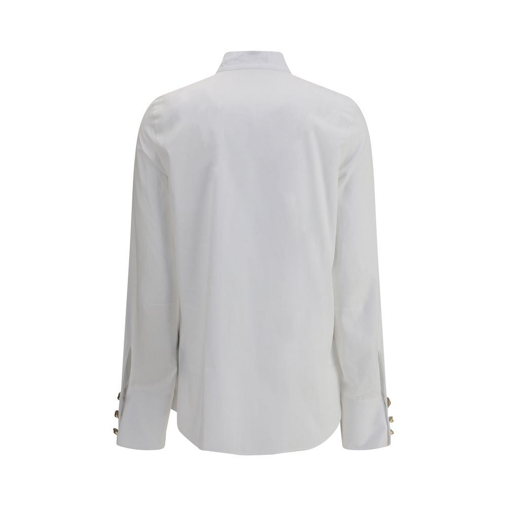 JABOT COLLAR POPELINE COTON SHIRT