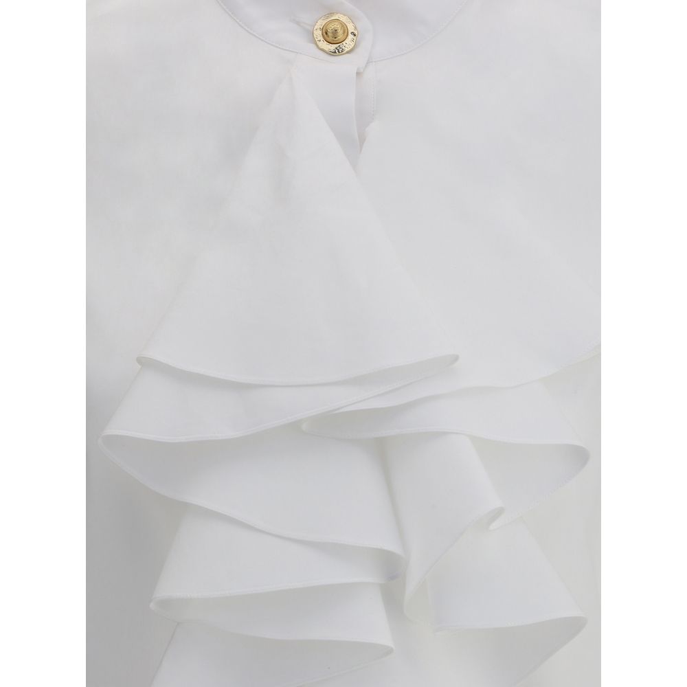 JABOT COLLAR POPELINE COTON SHIRT