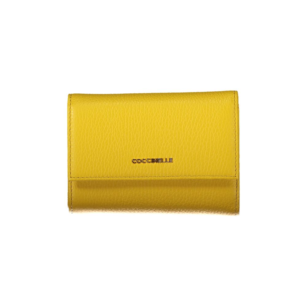 Cartera de piel amarilla