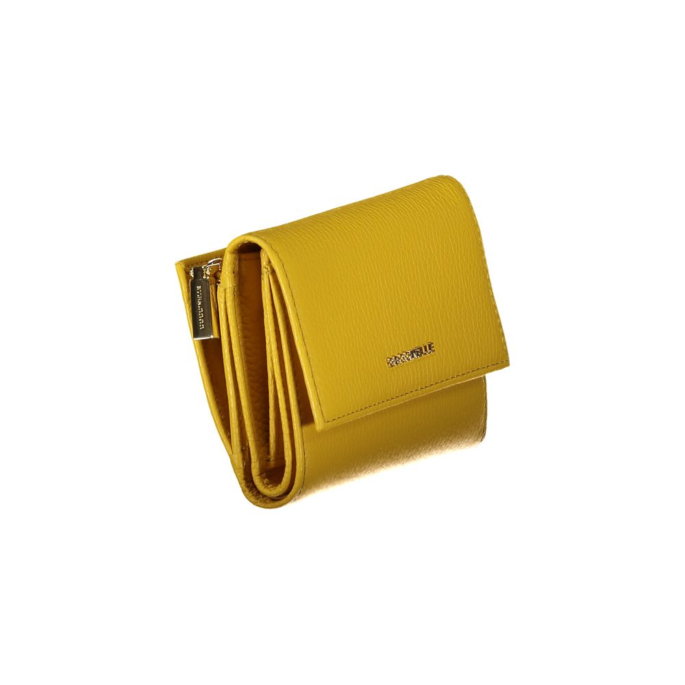 Cartera de piel amarilla