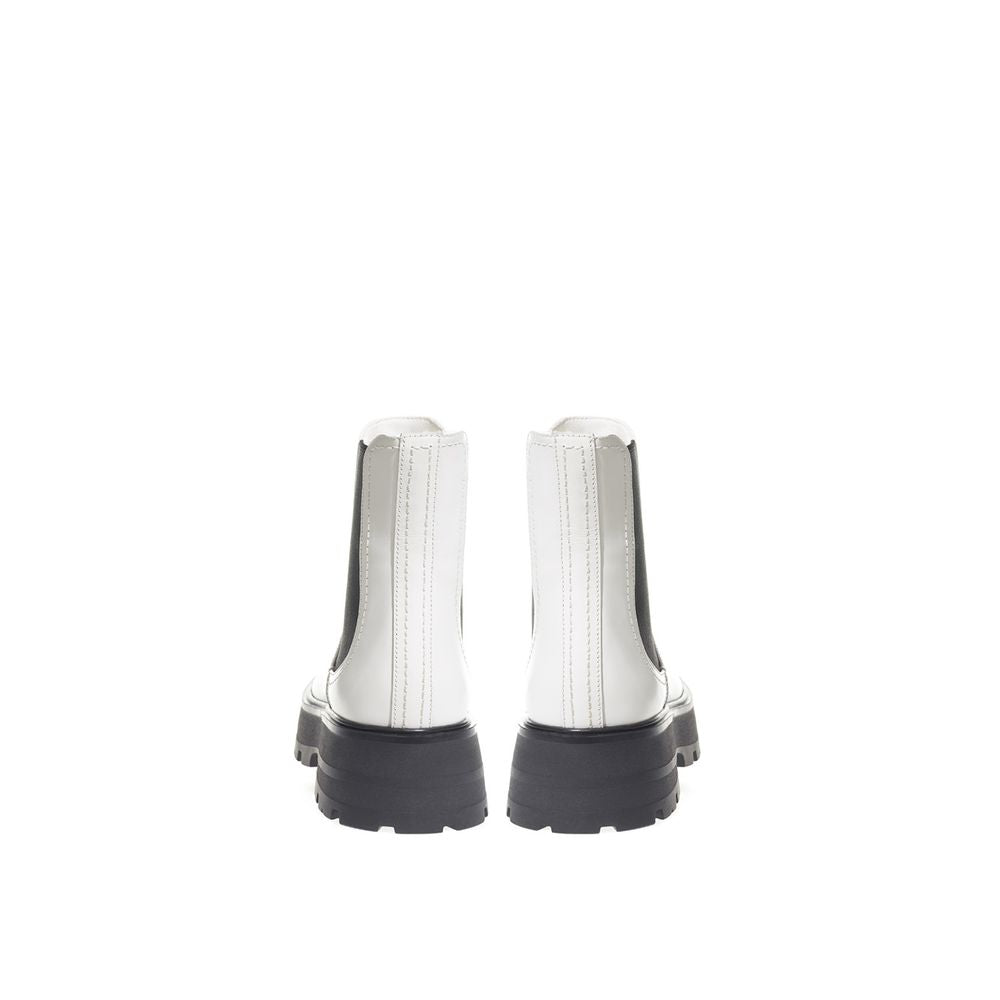 Black And White Leather Boot