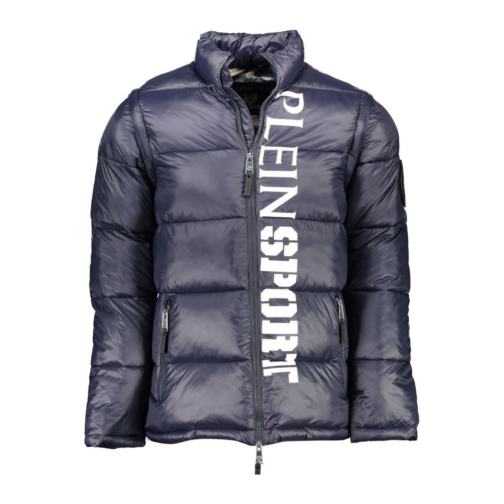 Chaqueta azul de poliéster