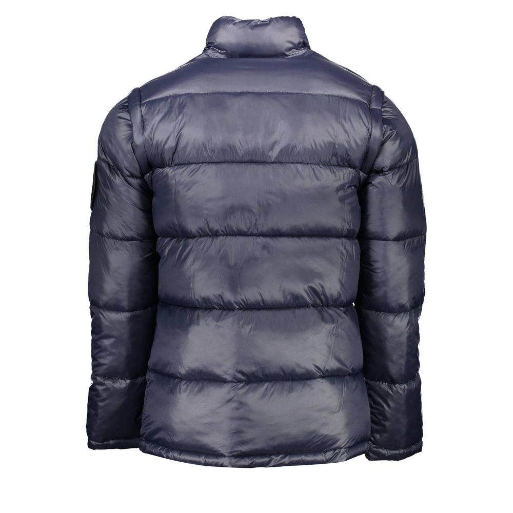 Chaqueta azul de poliéster