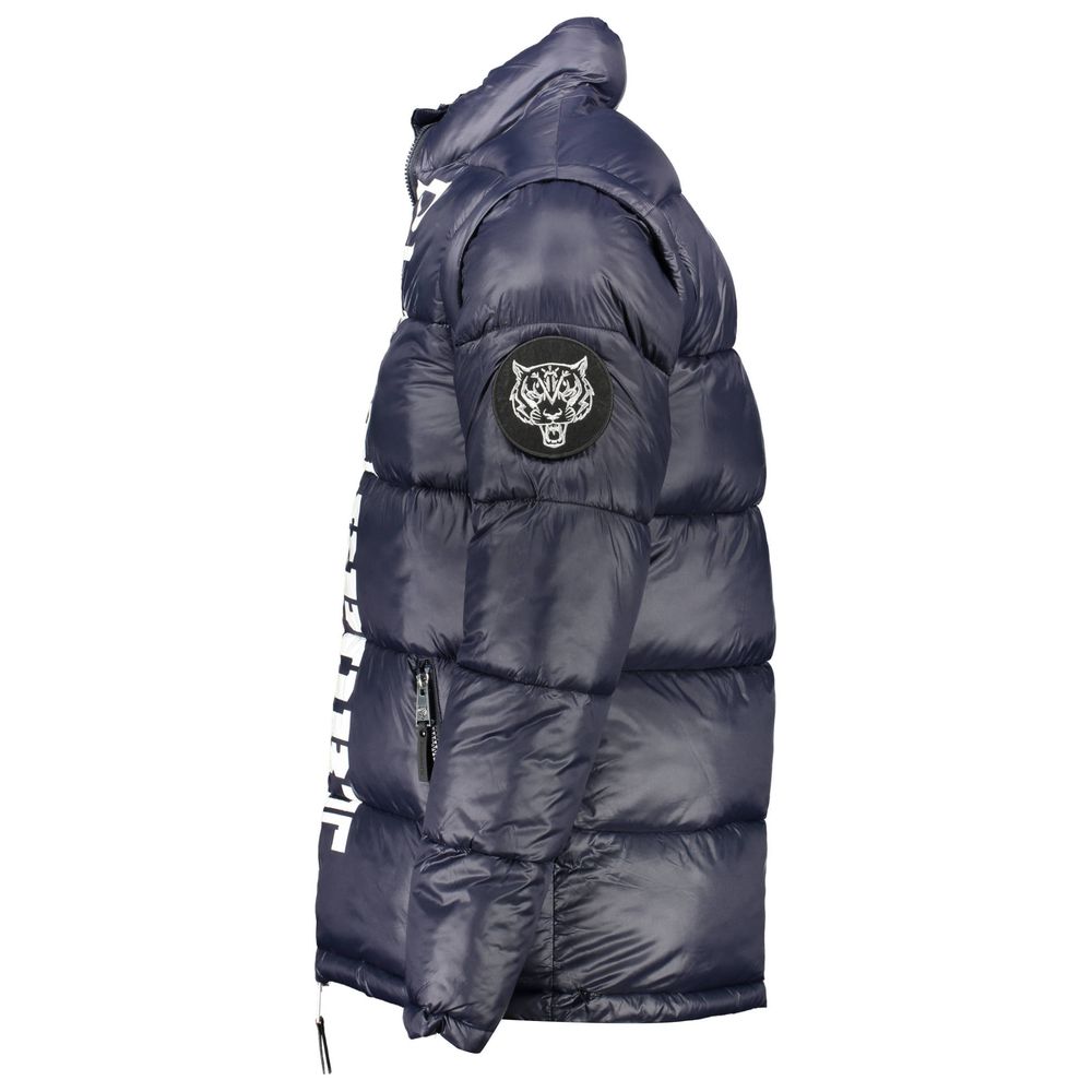 Chaqueta azul de poliéster