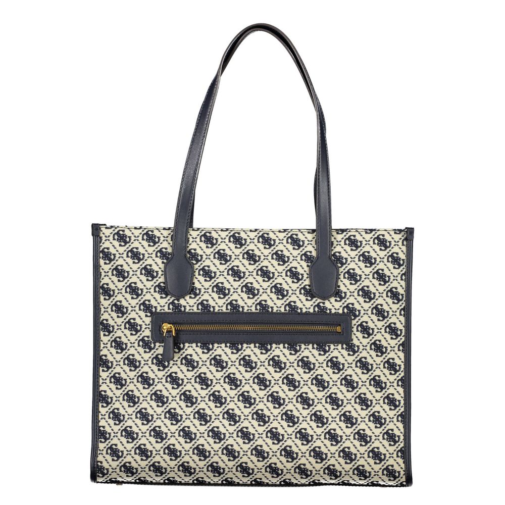Blue Polyester Handbag