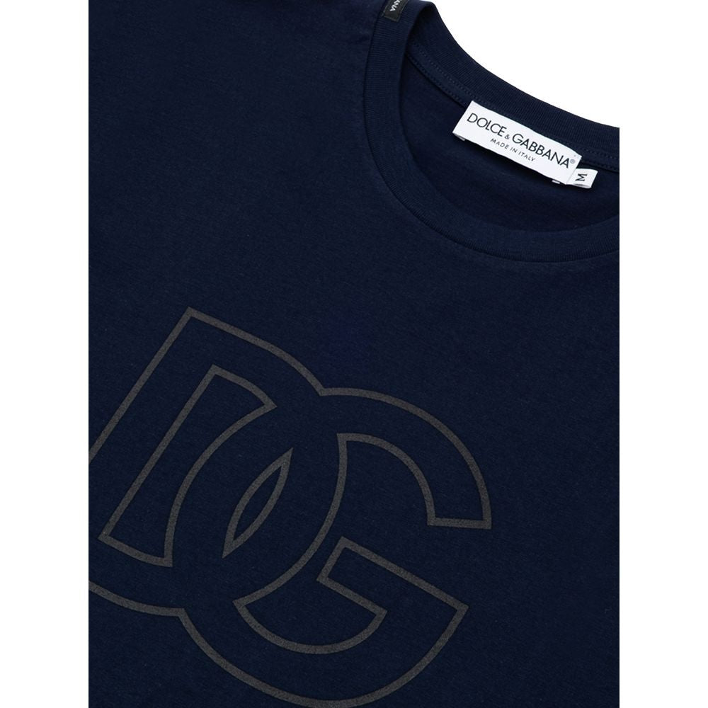 Camiseta azul de algodón