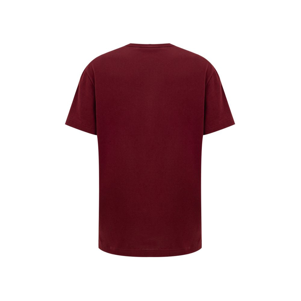 Camiseta de algodón burdeos