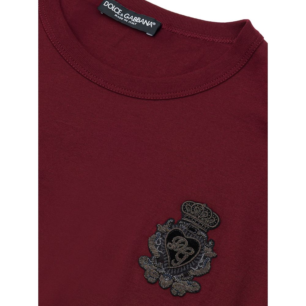 Camiseta de algodón burdeos