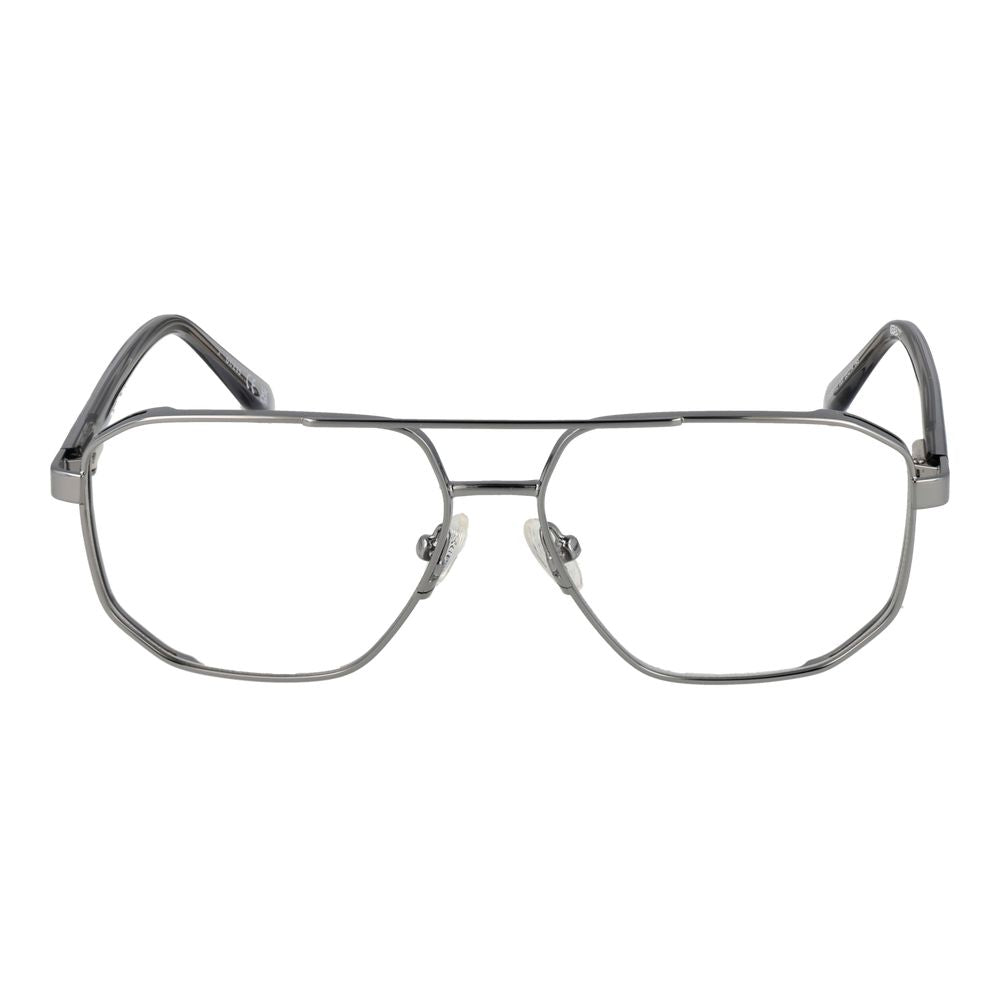 Monturas ópticas plateadas para hombre
