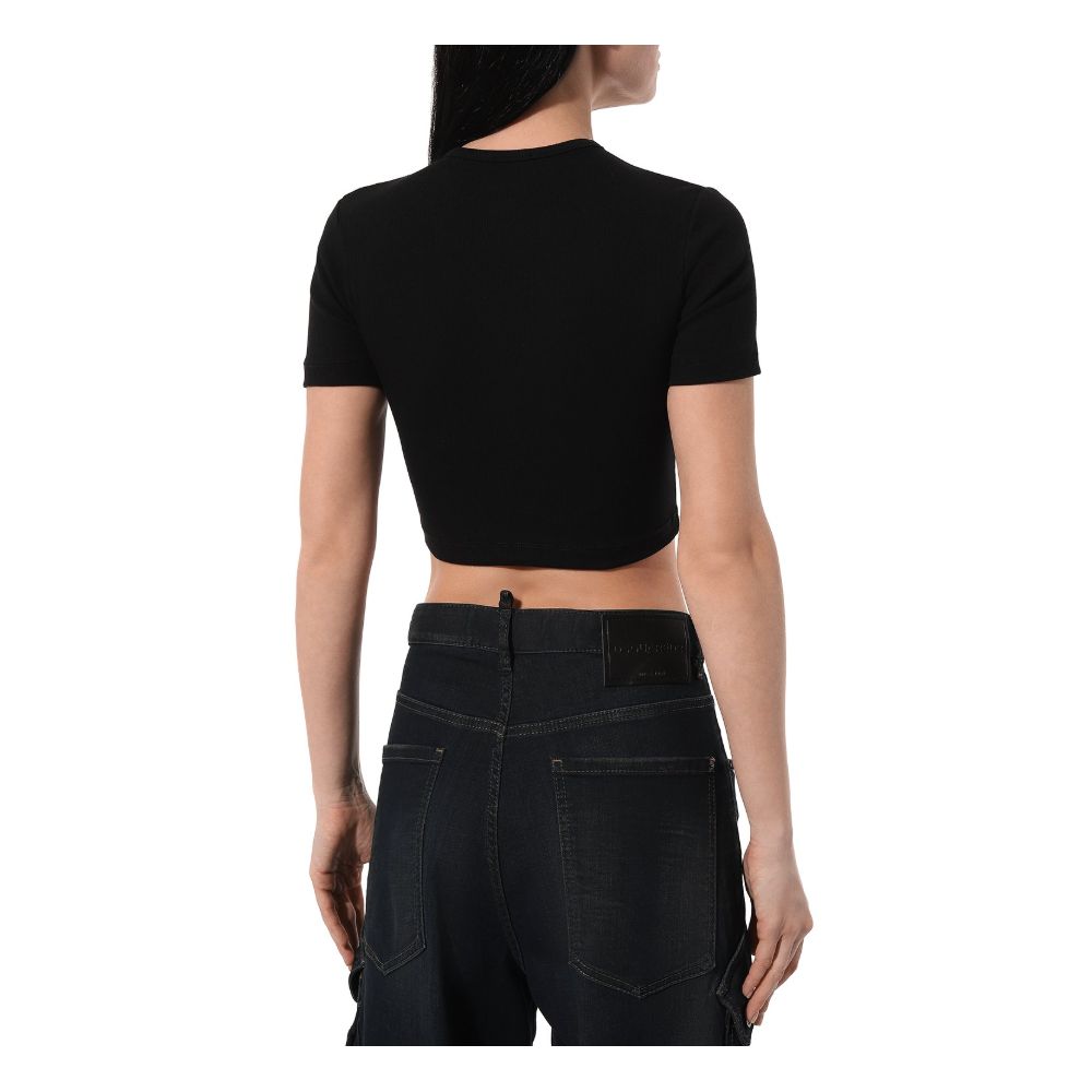 Black Cotton Tops & T-Shirt