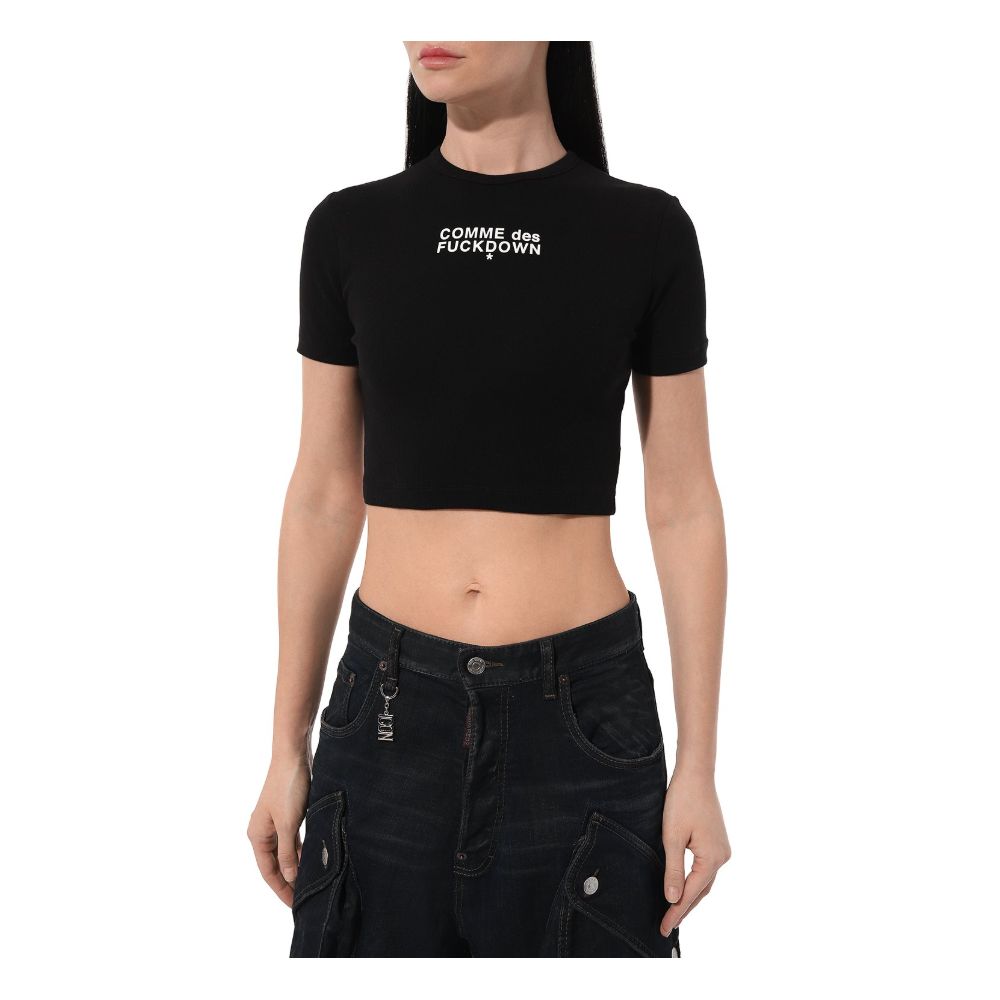 Black Cotton Tops & T-Shirt