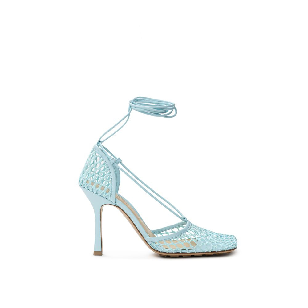 Blue Fabric And Leather Sandal