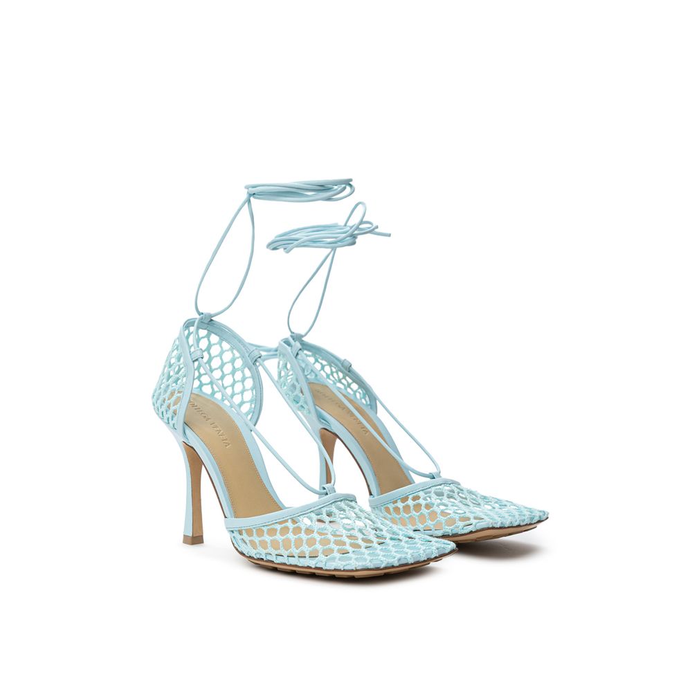 Blue Fabric And Leather Sandal