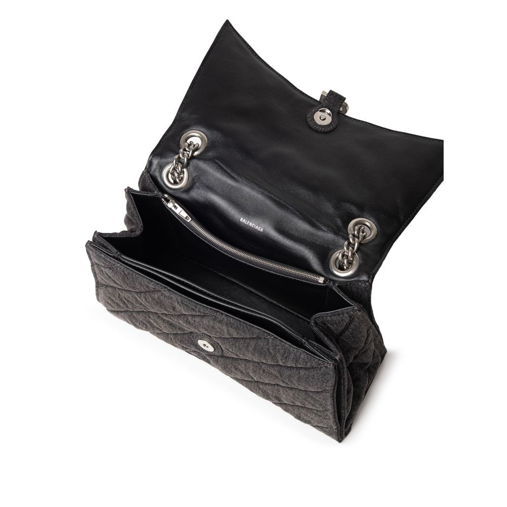 Black Fabric And Leather T-Shirt
