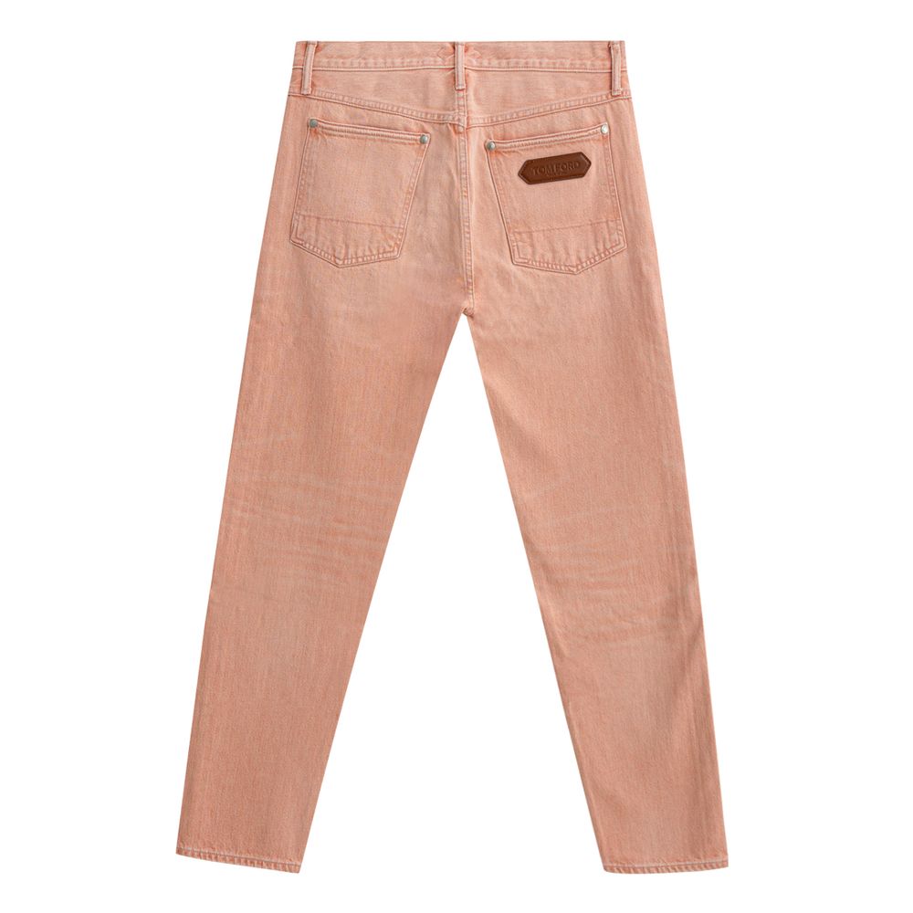 Pink Cotton Tapered Jean