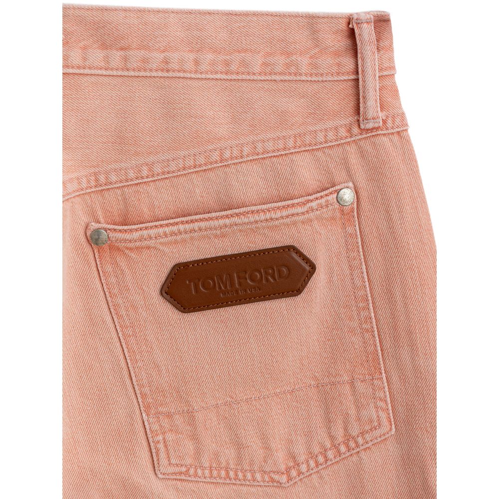 Pink Cotton Tapered Jean