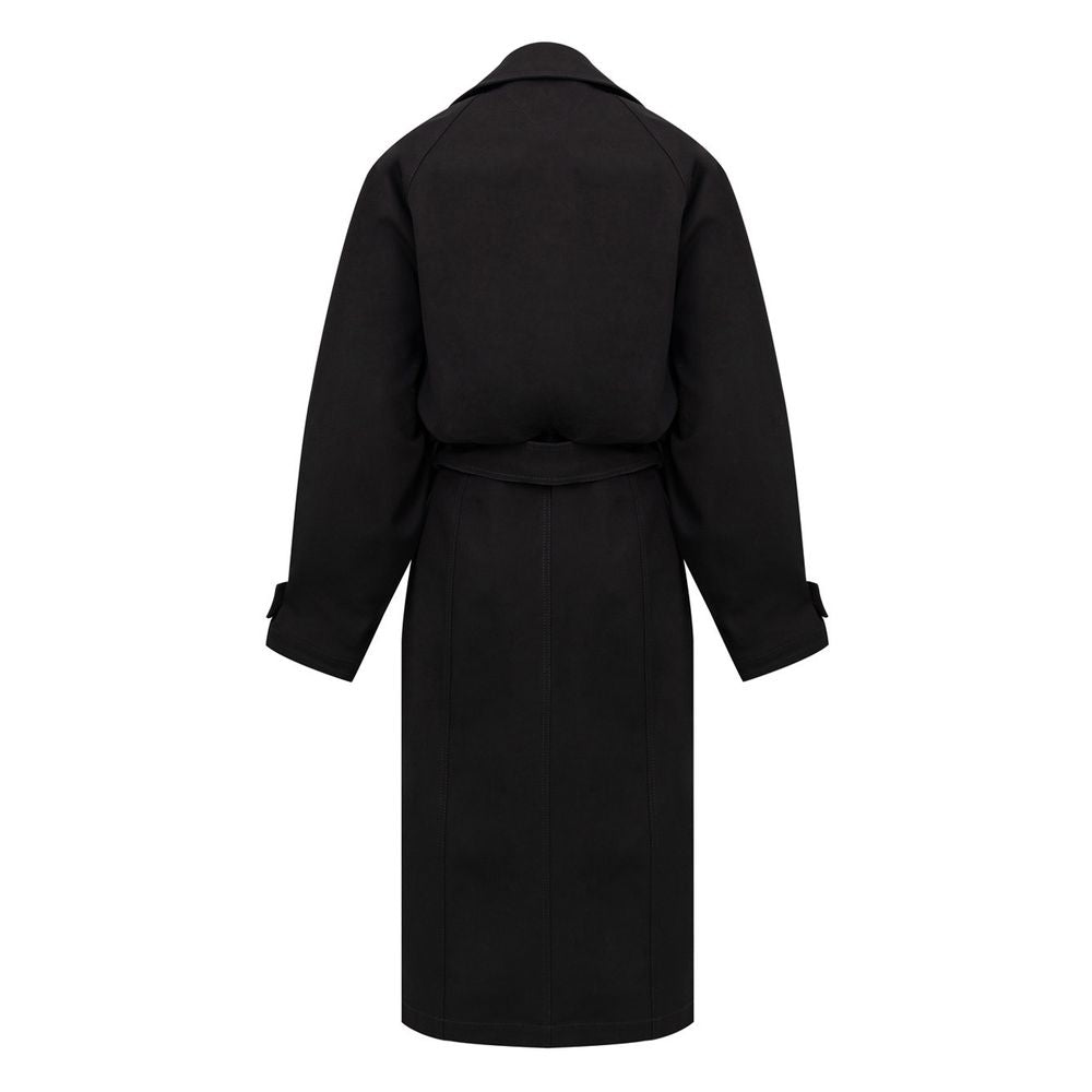 Black Cotton Trench Coat
