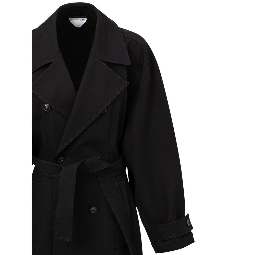 Black Cotton Trench Coat