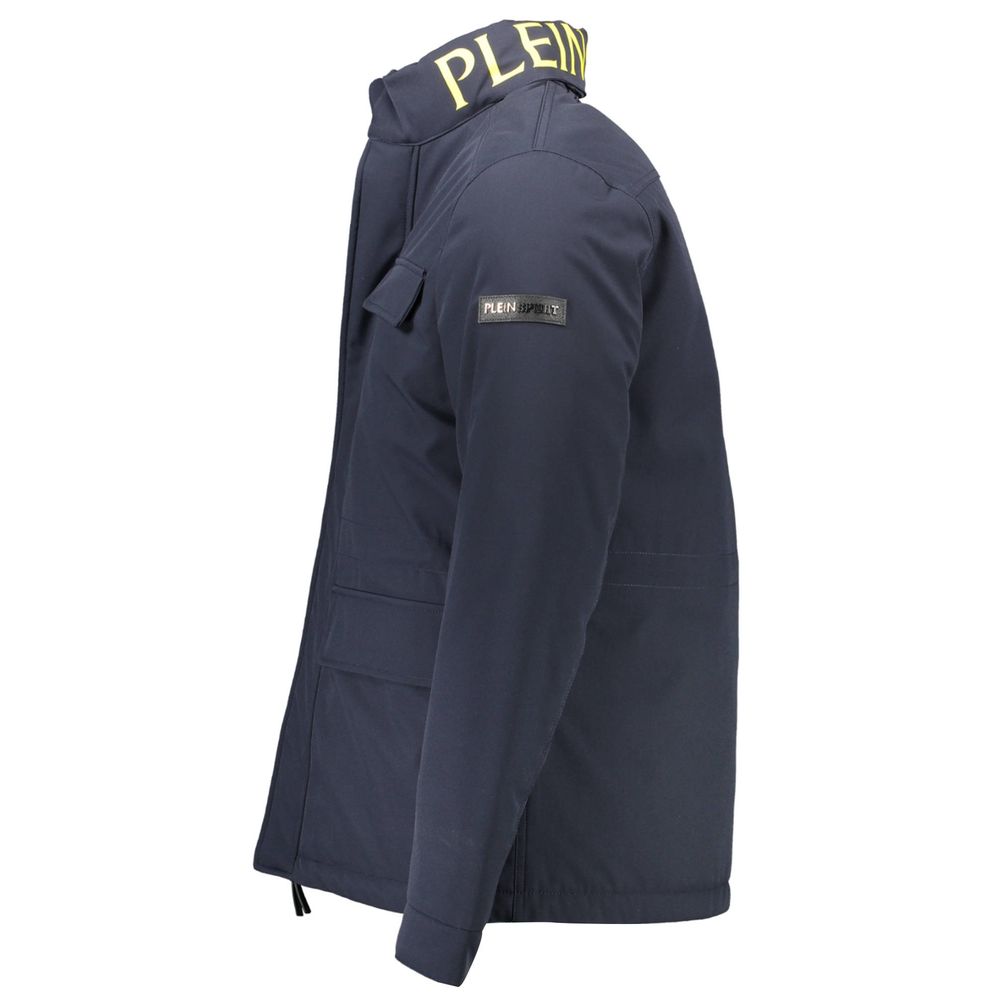 Chaqueta azul de poliéster
