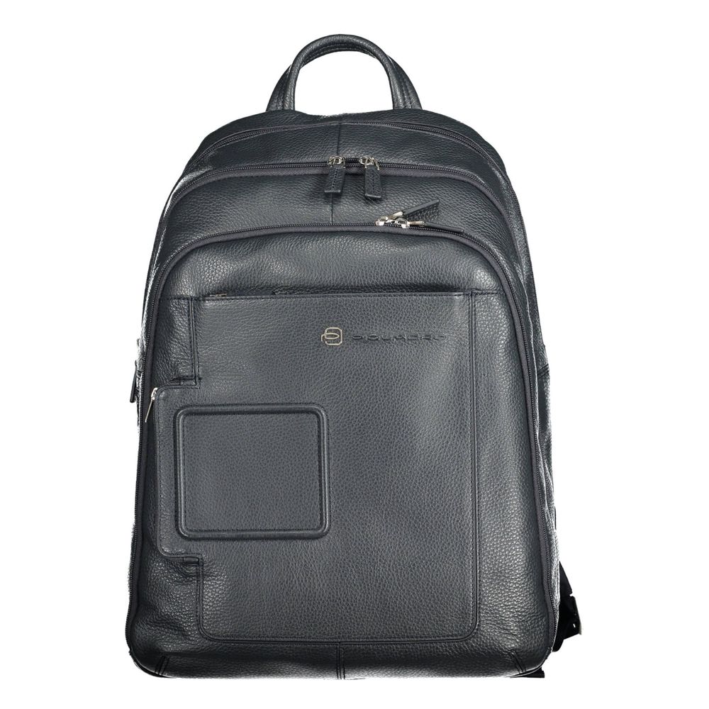 Blue Leather Backpack