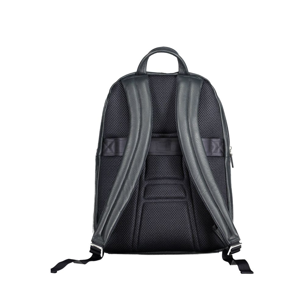 Blue Leather Backpack
