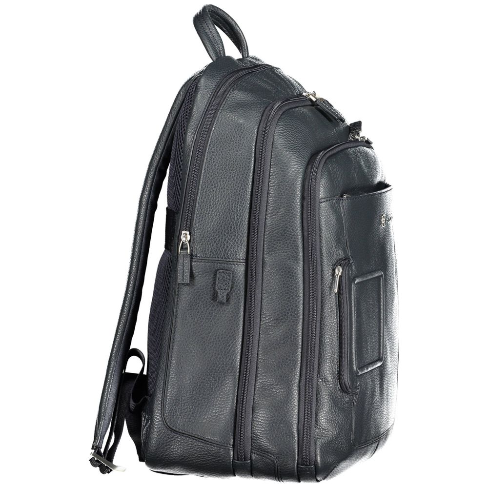 Blue Leather Backpack