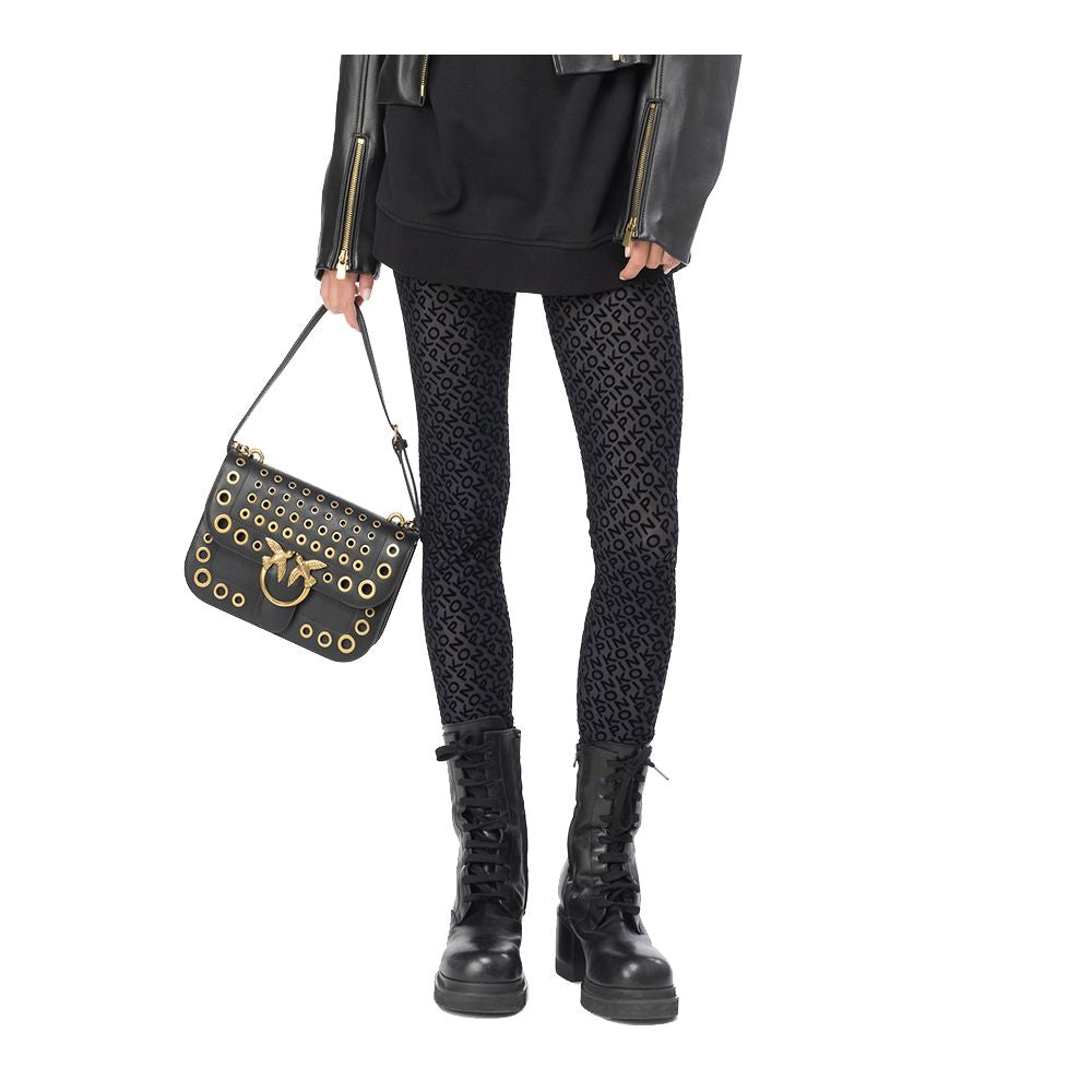 Black Nylon Jeans & Pant