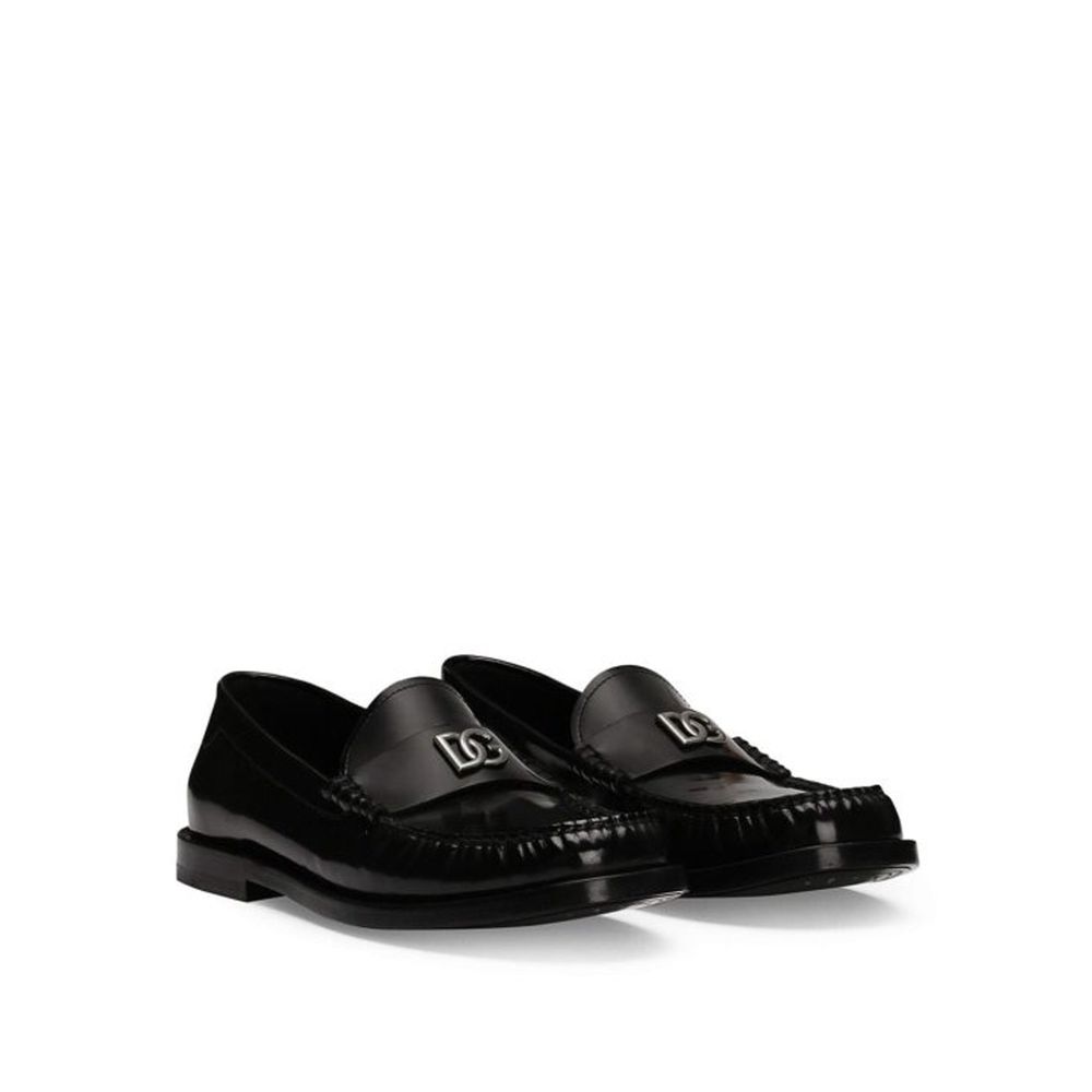 Leather Logo Loafers