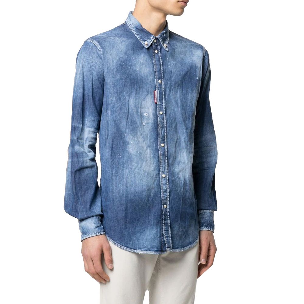 Distressed Effect Denim Shirt